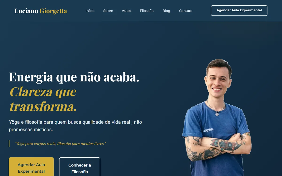 Preview do site Luciano Yoga