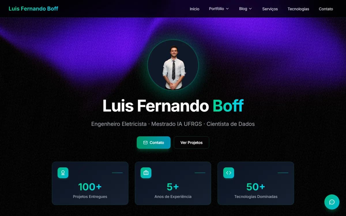 Preview do site Luis F. Boff