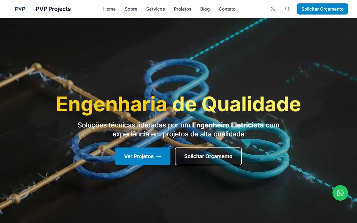Preview do site PVP Projects
